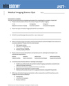 PDF Medical Imaging Science Quiz